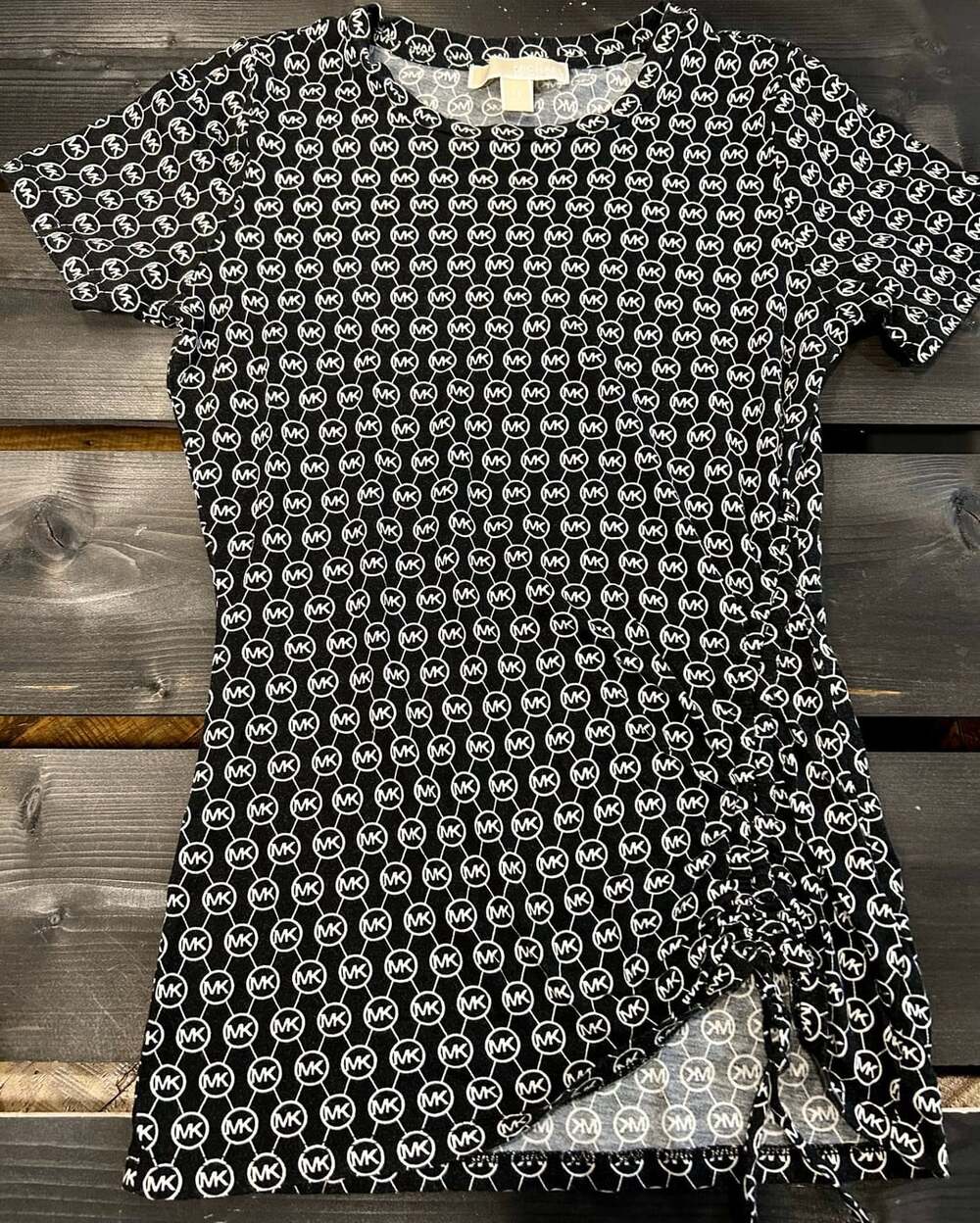Michael Kors Women's All-Over Logo Print Short Sleeve Knit Top
